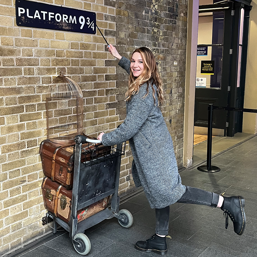 Carly at King's Cross station